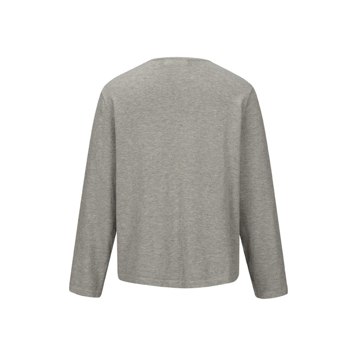Unisex Minimalistisches Henley-Langarmshirt aus Thermo-Jersey mit Knopfleiste Echoarchiv