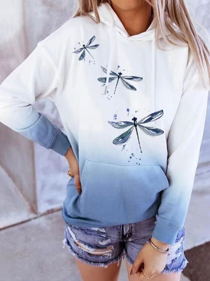 Damen Halloween Kapuzenpullover mit Kürbis- und Katzenprint, Paillettenbesatz und Oversize-Schnitt – Auréline