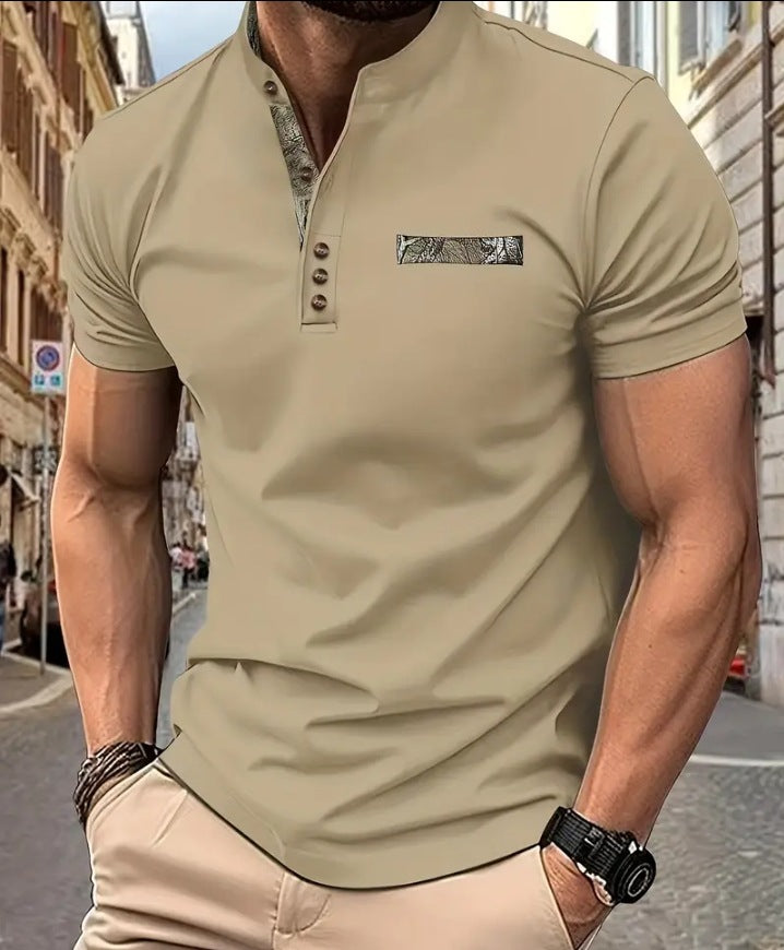 Herren elegante Kurzarmbluse Echoarchiv