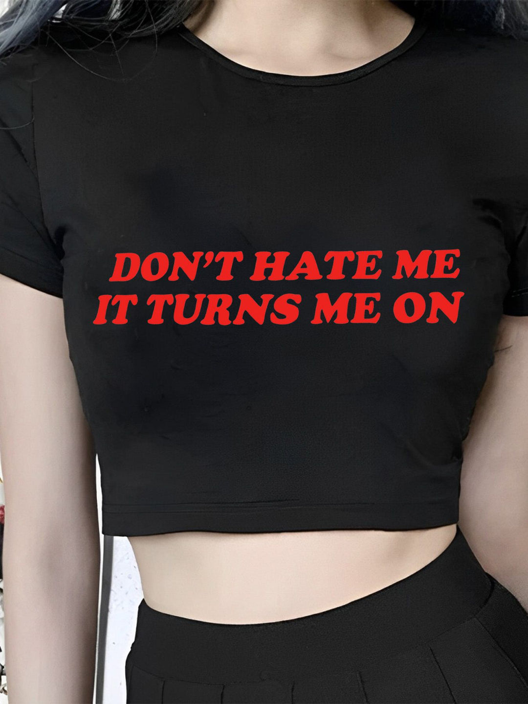 Damen Crop-T-Shirt mit inspirierendem Statementdruck Echo Archiv