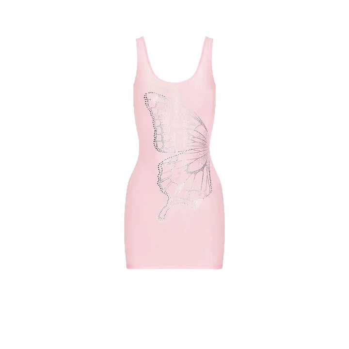 Damen Figurformendes Minikleid mit Schmetterlingsmotiv und Glitzersteinen Echo Archiv