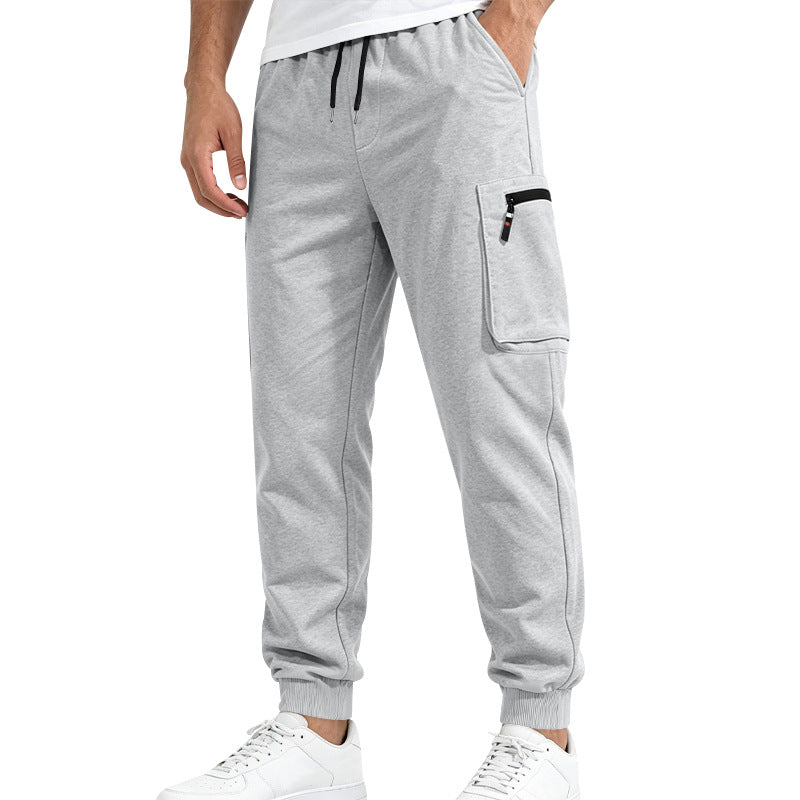 Herren Multifunktionale Slim-Jogginghose mit Cargo-Tasche, Elastischem Tunnelzug und Rippbündchen Echoarchiv