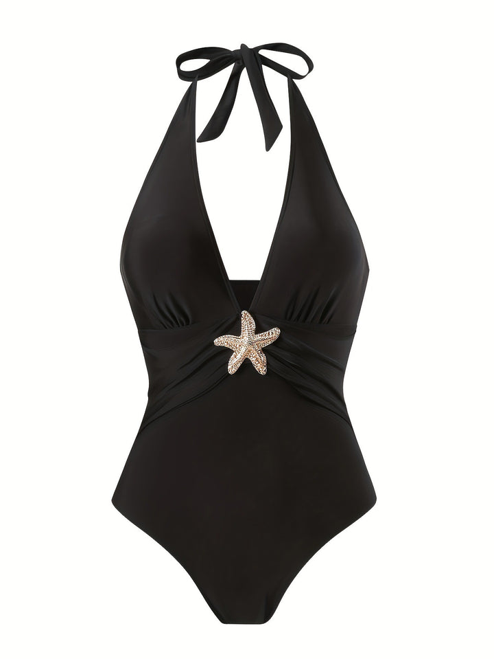 Damen Halterneck Bademode mit transparentem Pareo Echo Archiv