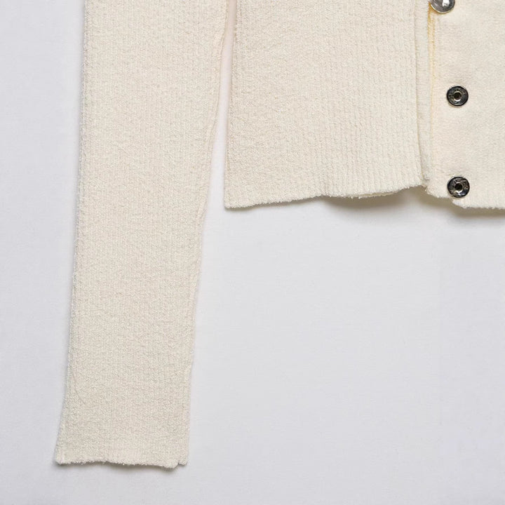 Damen Asymmetrische Strickjacke mit diagonalem Knopfverschluss Echo Archiv