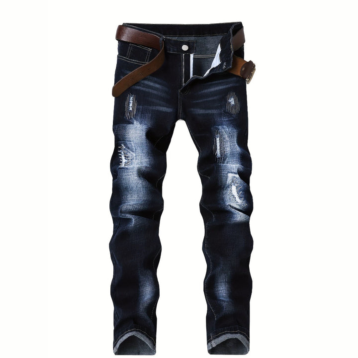 Herren Elegante Slim-Fit Jeans mit modischen Waschungseffekten Echoarchiv