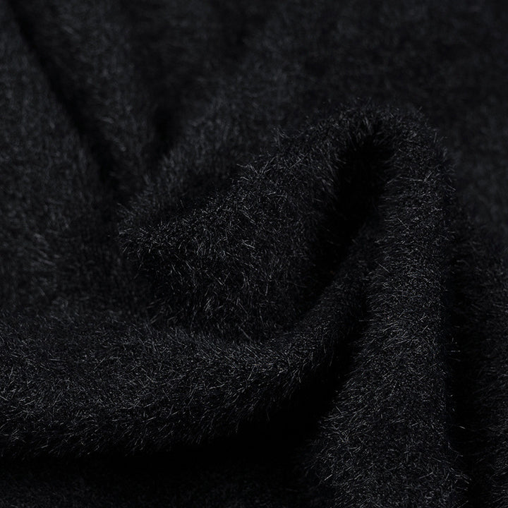 Damen Flauschige Cropped-Strickjacke mit Rundhals und Zierknopfleiste Echo Archiv