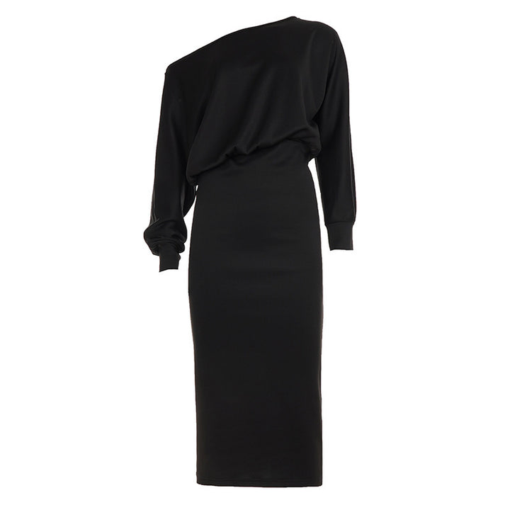 Damen Kleid mit weitem U-Boot-Ausschnitt, Fledermausärmeln und tailliertem Bleistiftrock Echo Archiv