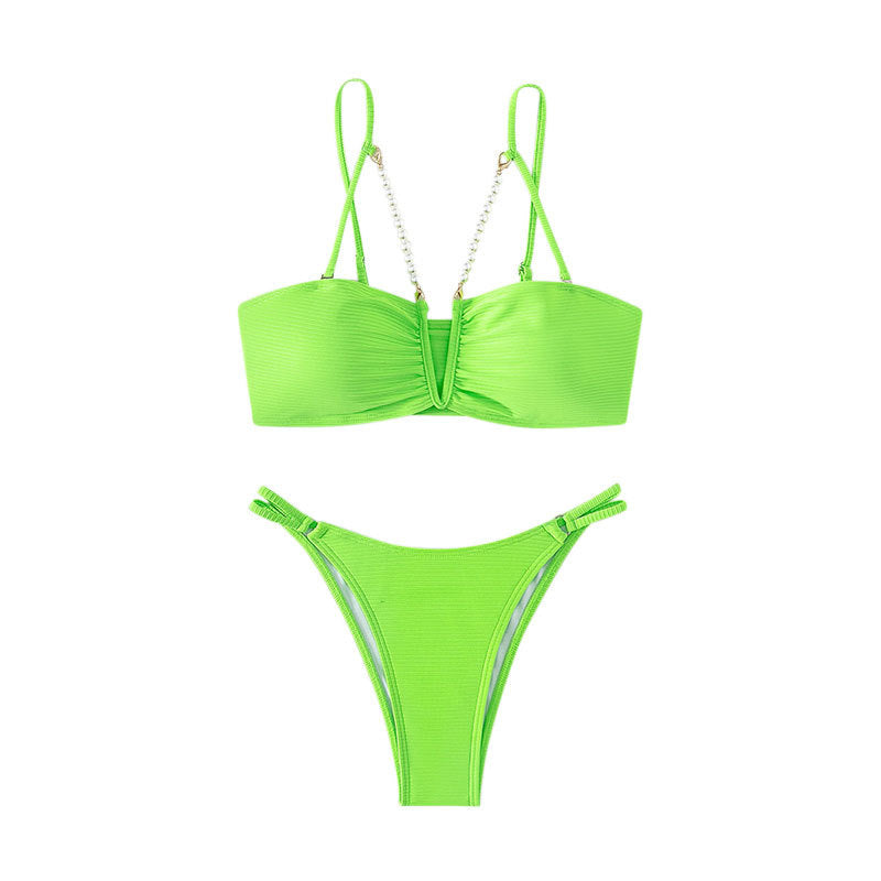 Damen raffinierter Bikinis mit Perlenakzenten Echo Archiv