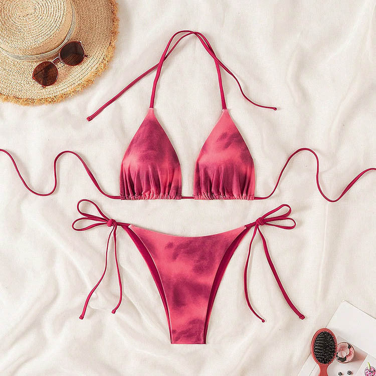 Damen Triangel Bikini mit verstellbaren Bindebändern und raffiniertem Rüschendesign Echo Archiv