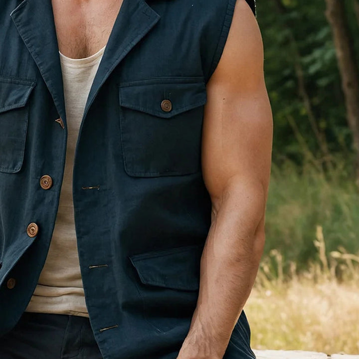 Herren praktische Outdoor-Weste mit vielseitigen Taschen Echoarchiv