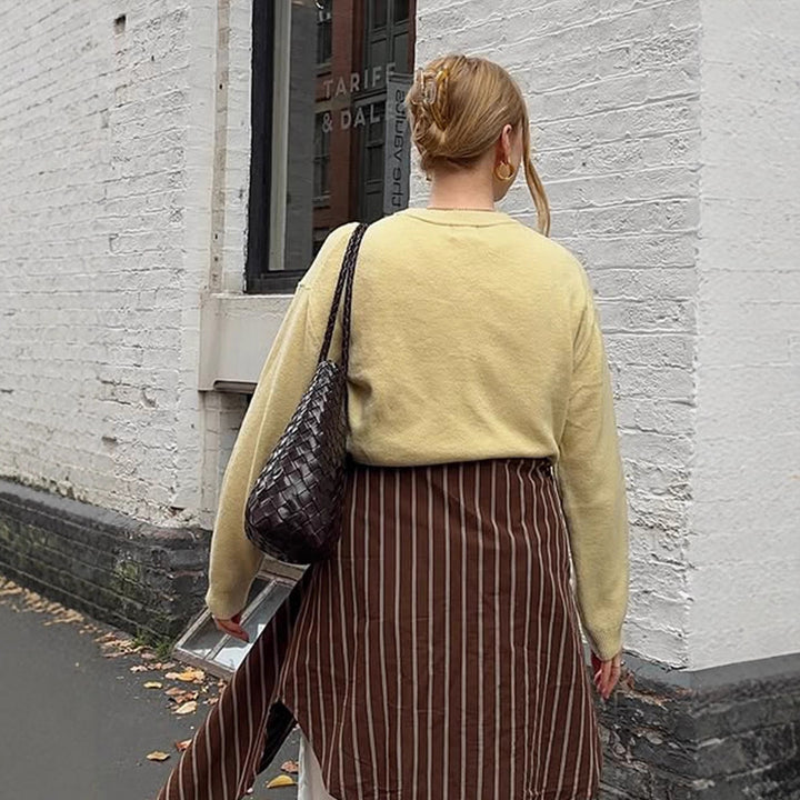 Damen Boxy Feinstrickpullover mit Raglanärmeln und geripptem Bündchen Echoarchiv
