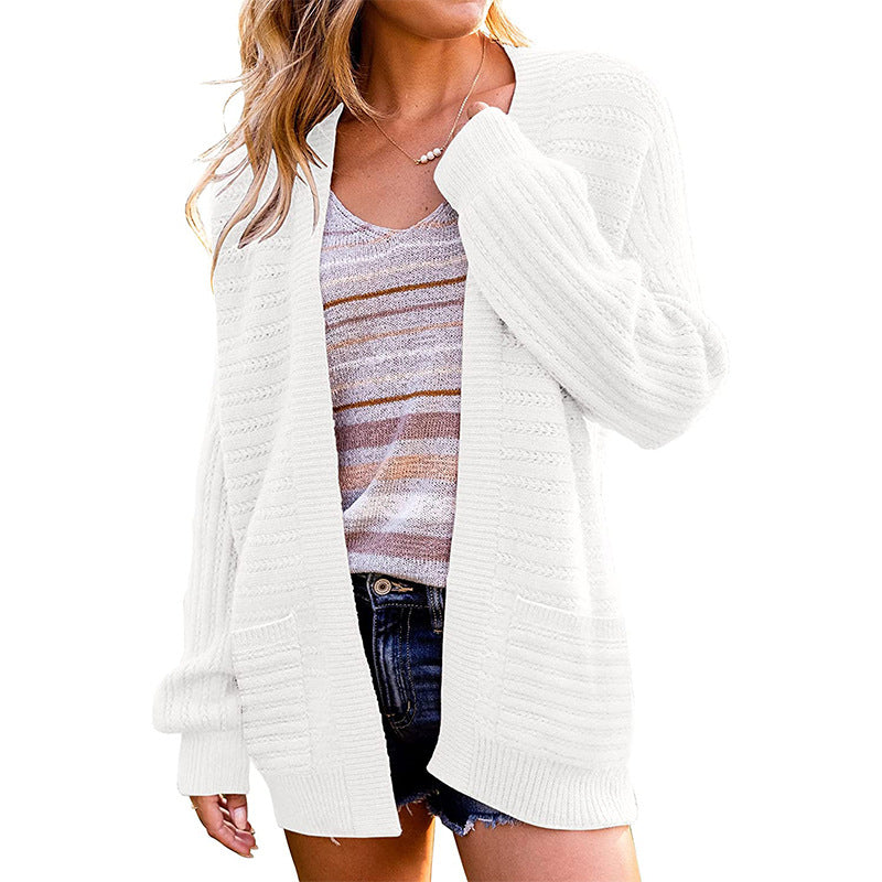 Damen Oversize Strickcardigan mit aufgesetzten Taschen und Rippstruktur Echo Archiv
