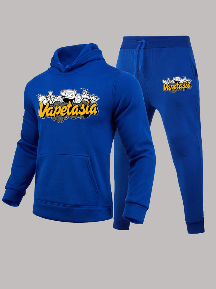 Herren Sweatshirt und Jogginghose Set mit kunstvollem Grafikdruck Echoarchiv