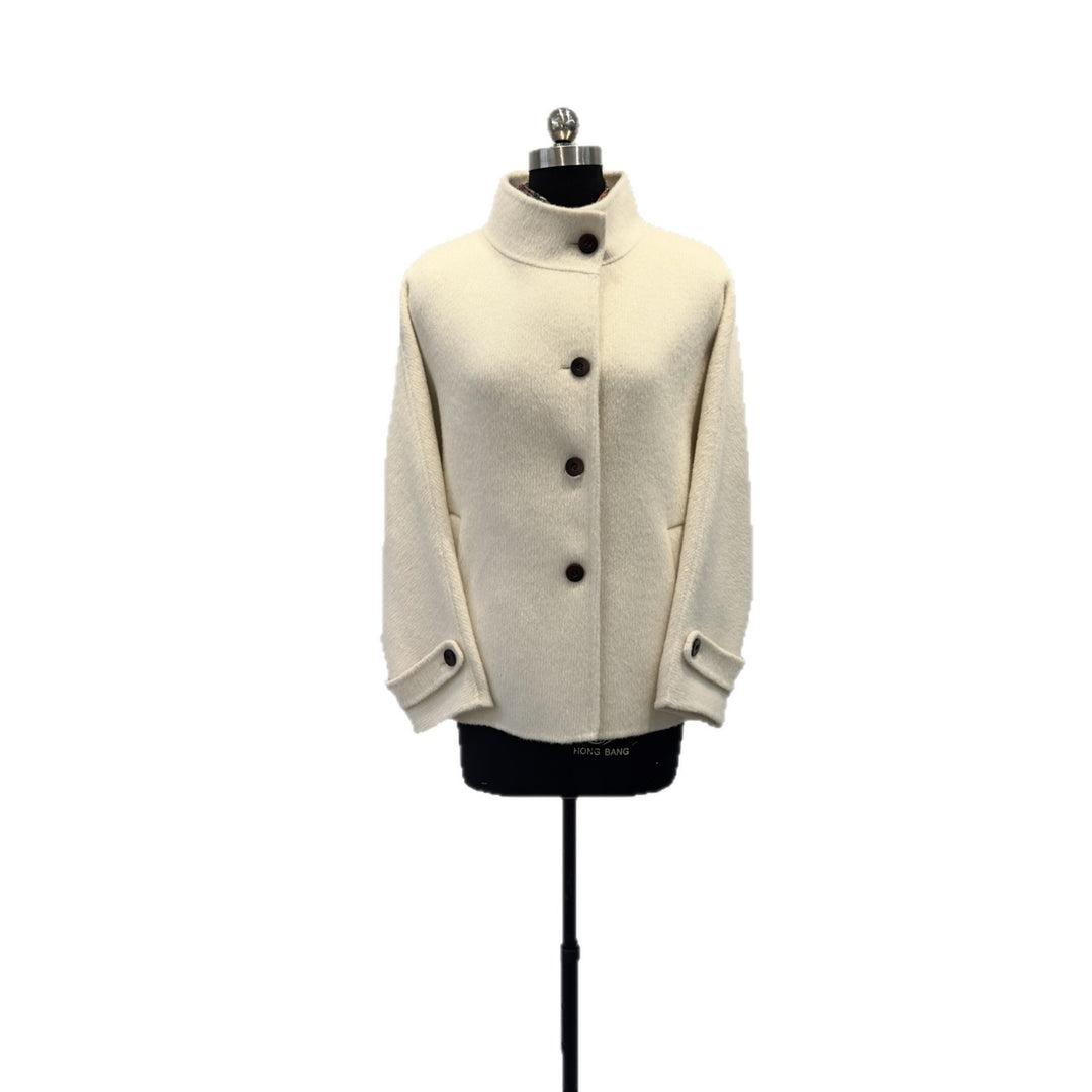 Damen Vintage-inspirierte strukturierte Knopfjacke Echoarchiv