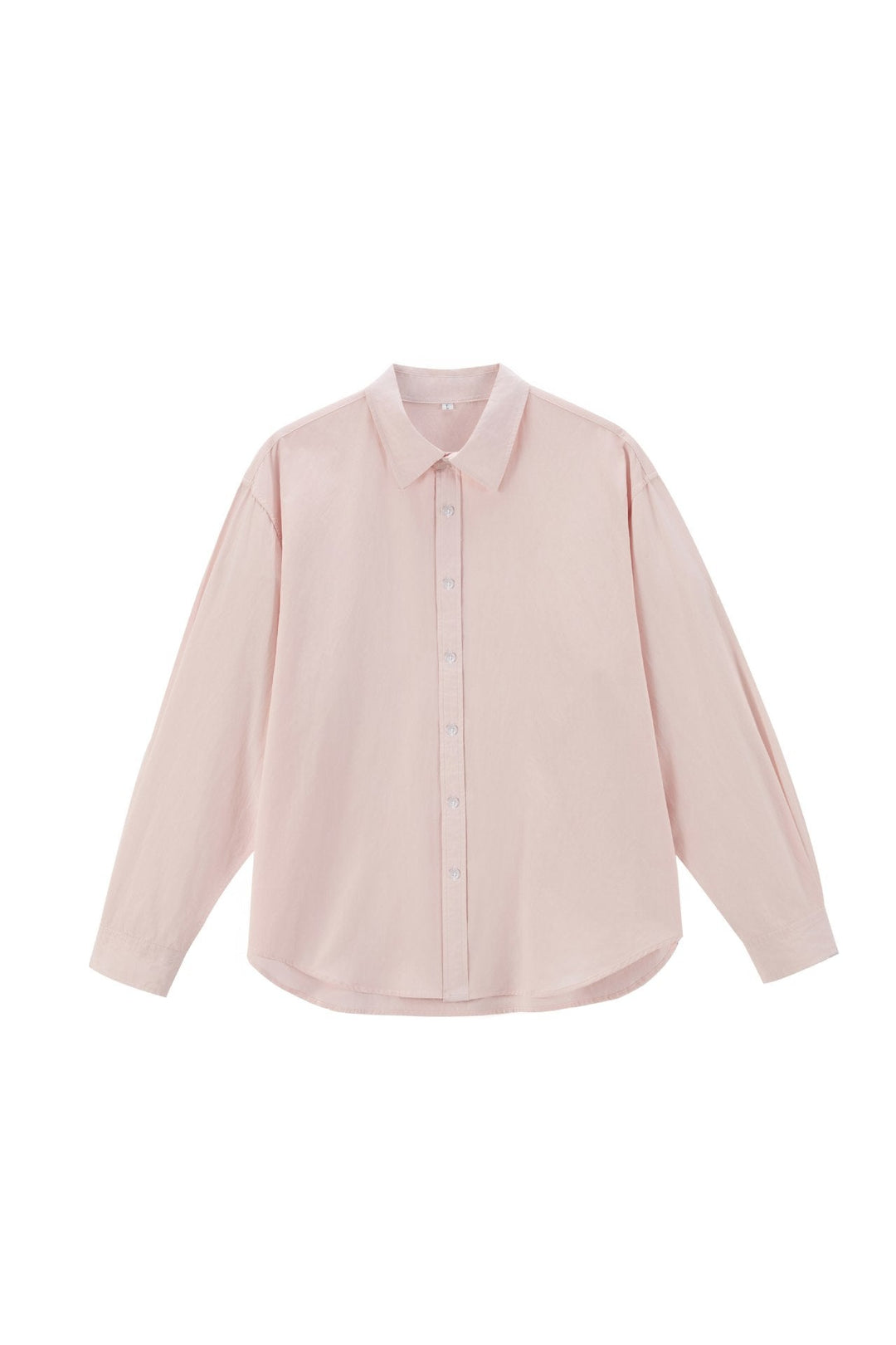 Damen Oversize Baumwollbluse mit Kentkragen und abgerundetem Saum Echoarchiv