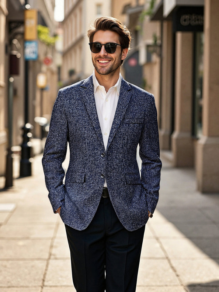 Herren strukturierter Blazer mit modischer Textur Echoarchiv