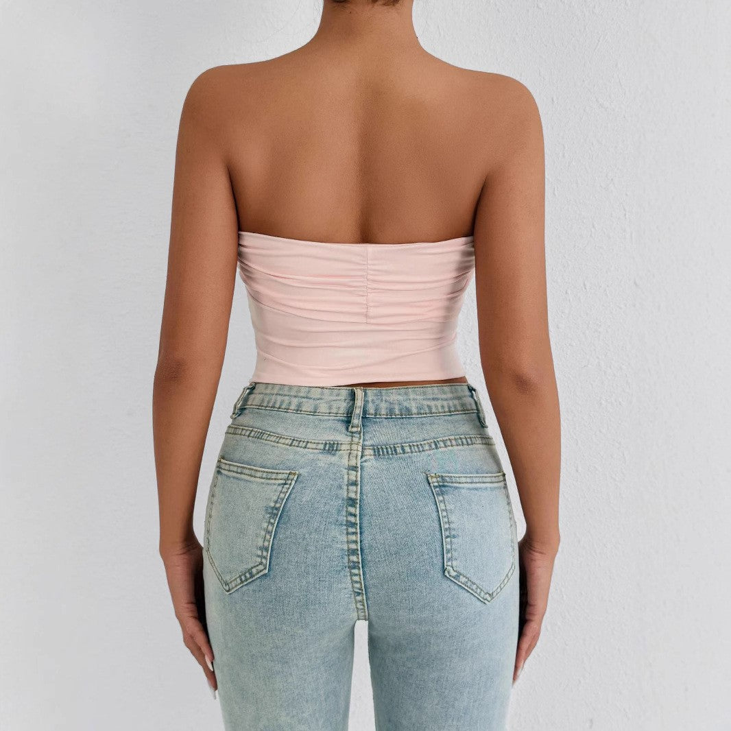 Damen Bandeau Crop-Top mit Knoten-Design Echo Archiv