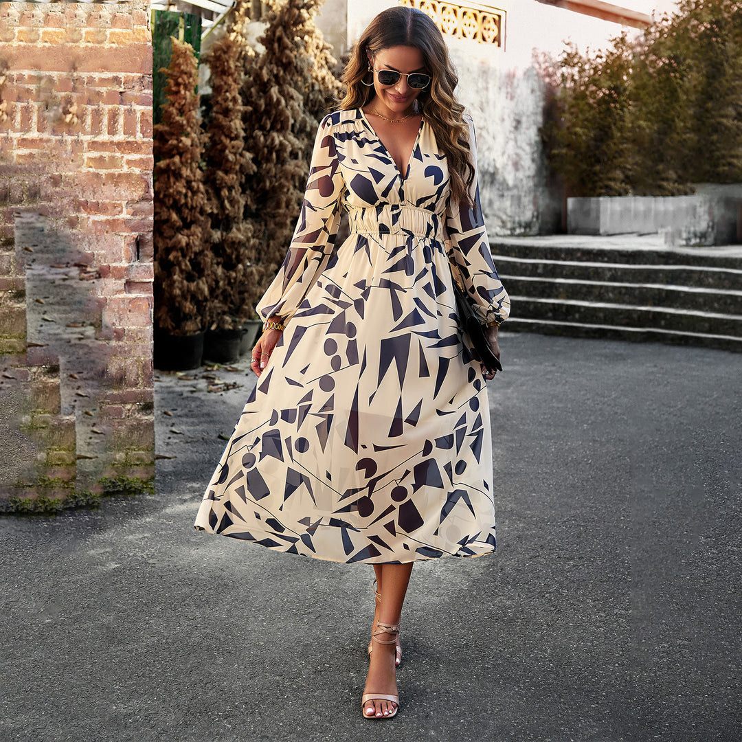 Damen Midi-Kleid mit floralem Druck und elastischem Tailleneinsatz Echo Archiv