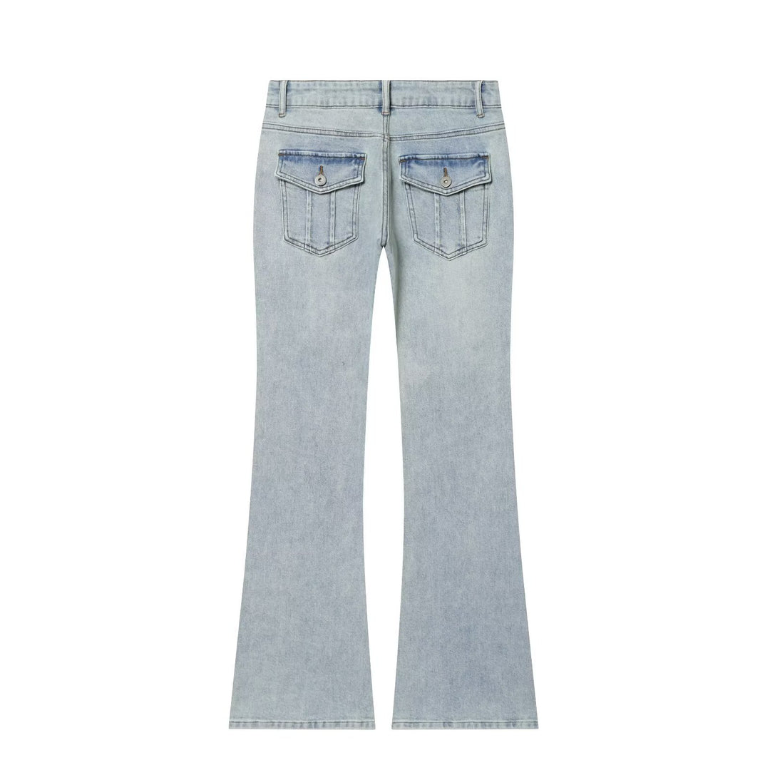 Damen Flared-Jeans mit mittelhohem Bund und Five-Pocket-Design Echoarchiv