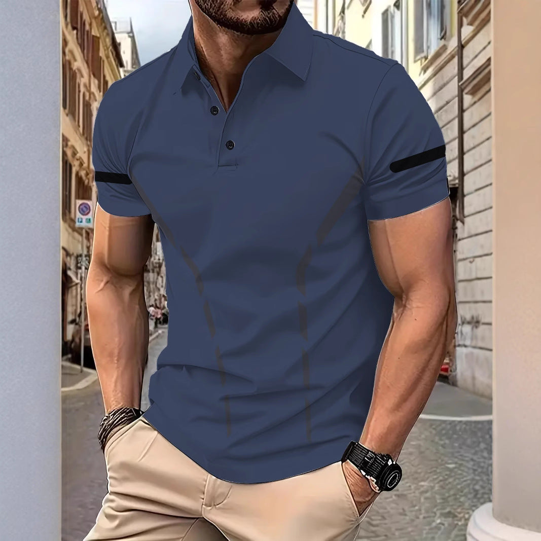 Herren Poloshirt mit modernem sportlichem Schnitt und dynamischen Akzentlinien Echoarchiv