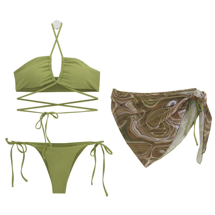 Damen Bikini-Set mit multifunktionalem Wickeltuch und raffiniertem Schnitt Echo Archiv