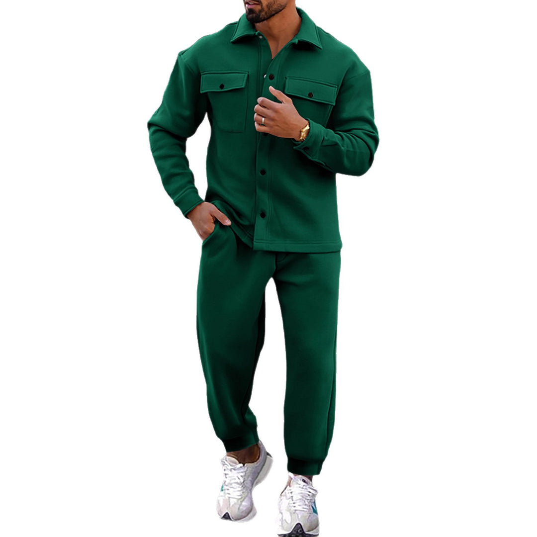Herren bequeme und stilvolle Loungewear mit oberem Hemd und Jogginghose Echoarchiv