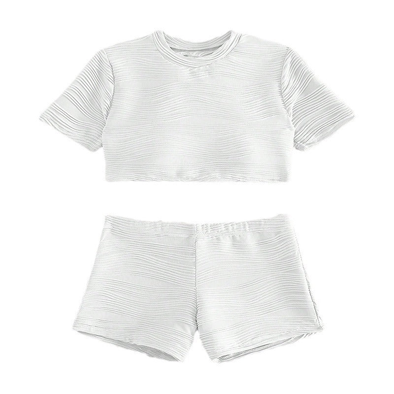 Damen Sportliches Crop-Top und kurze Shorts Set Echo Archiv