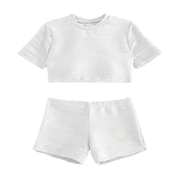 Damen Sportliches Crop-Top und kurze Shorts Set Echo Archiv