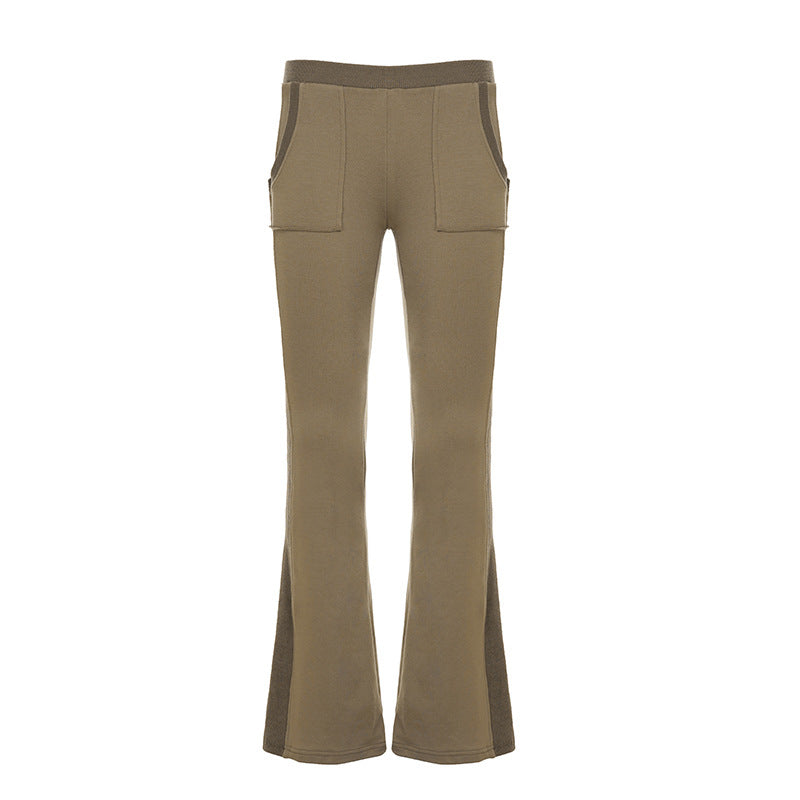 Damen nan Stretch-Flared-Hose mit hoher Taille, aufgesetzten Taschen und seitlichen Einsatzbahnen Echo Archiv