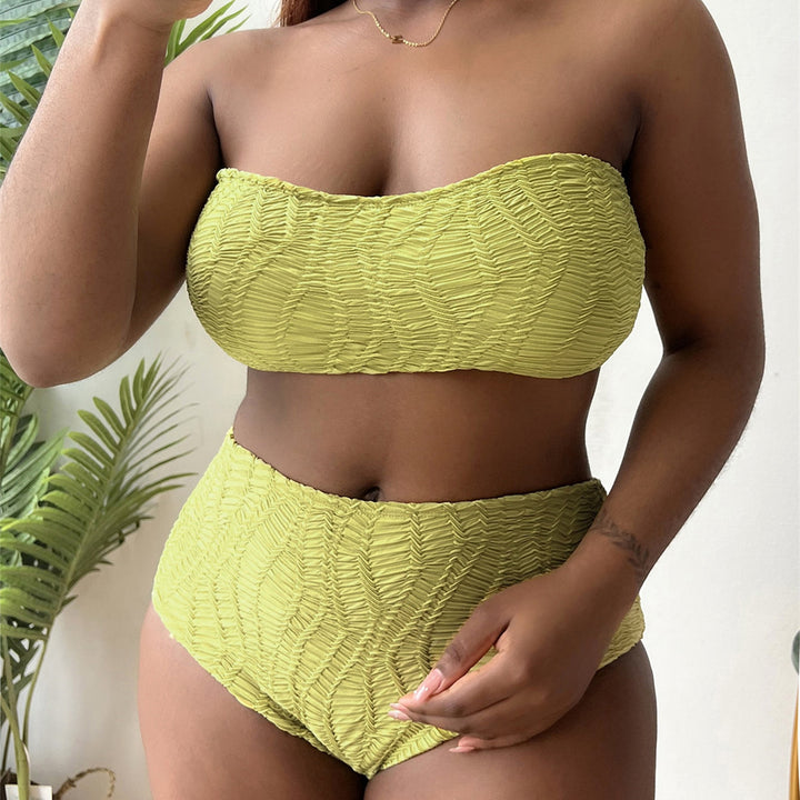 Damen Hoch tailliertes Bustier-Bikini-Set mit Rüschen-Design Echo Archiv