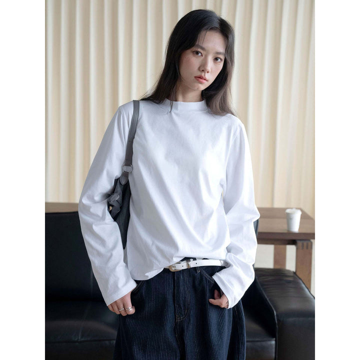Damen Oversize-Langarmshirt mit Rundhals und Baumwoll-Jersey Echoarchiv