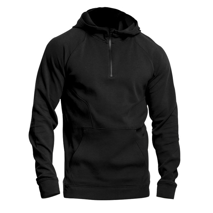 Herren sportlicher Kapuzenpullover mit halbem Reißverschluss und innovativer Struktur Echoarchiv