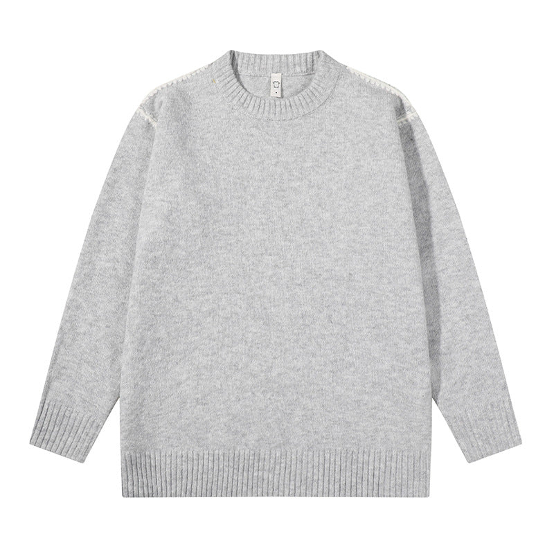 Unisex Oversize Feinstrick-Pullover mit Rundhalsausschnitt und Rippenbündchen Echoarchiv