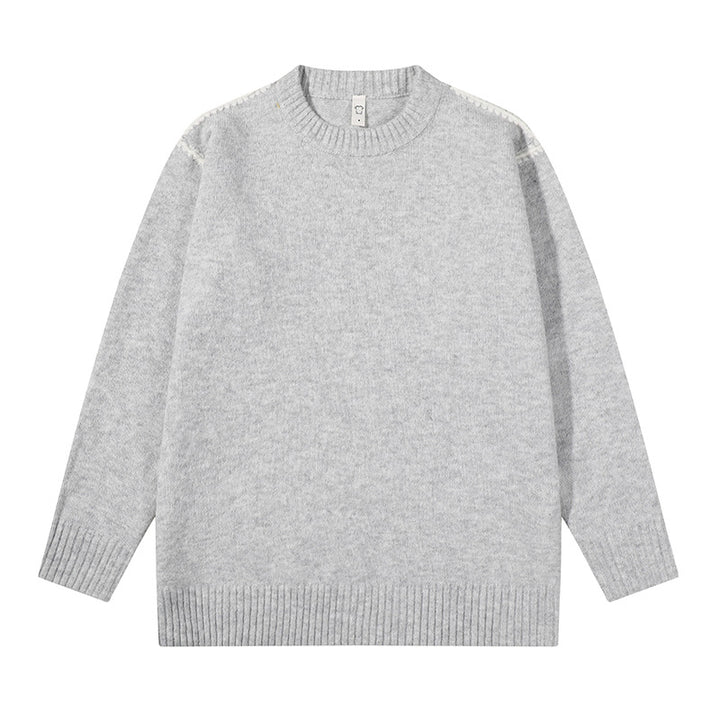 Unisex Oversize Feinstrick-Pullover mit Rundhalsausschnitt und Rippenbündchen Echoarchiv