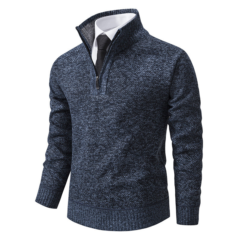 Herren Strickpullover mit modernem Reißverschluss und strukturiertem Design Echoarchiv