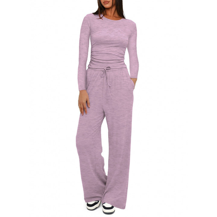 Damen Relax-Freizeithose mit extra weitem Bein, elastischem Bund und Kordelzug Echoarchiv
