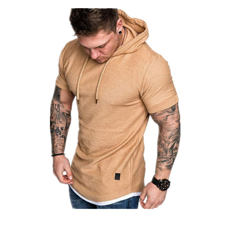 Herren kurzärmliges Hooded T-Shirt mit italienischem Design Echoarchiv