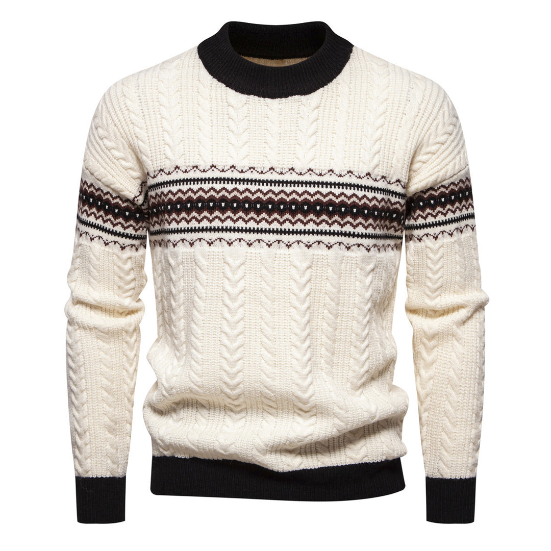 Herren Strickpullover mit innovativem Zopfmuster und stilvollen Akzenten Echoarchiv