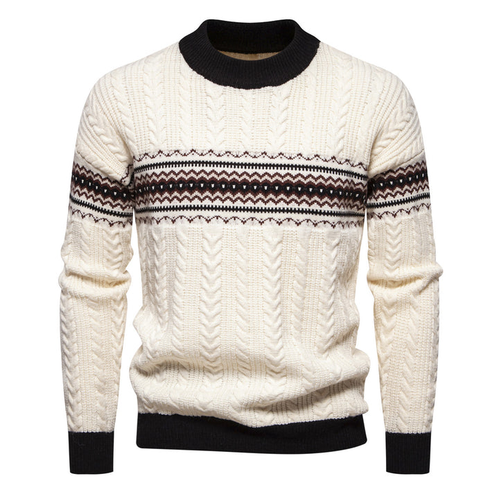 Herren Strickpullover mit innovativem Zopfmuster und stilvollen Akzenten Echoarchiv
