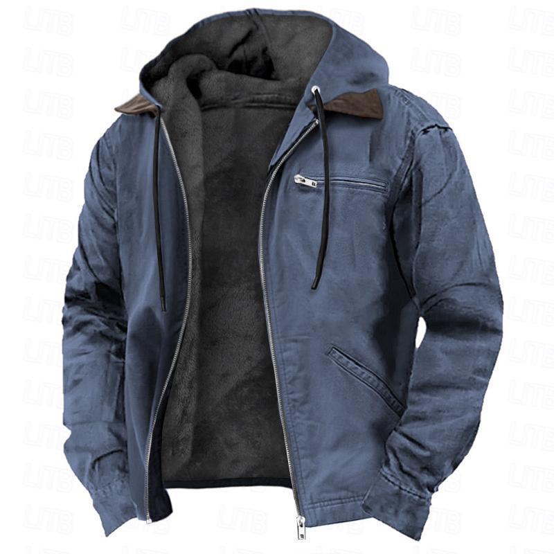 Herren Gefütterte Fieldjacke mit Kapuze und Sherpa-Futter – Taviero