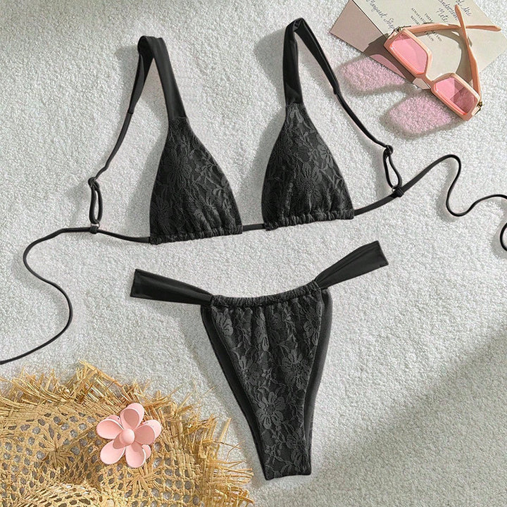 Damen Blütenmotiv Triangel-Bikini-Set Echo Archiv