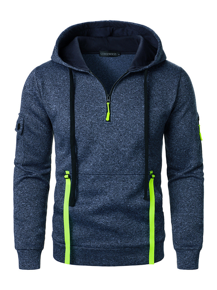 Herren sportlicher Hoodie mit atmungsaktiven Einsätzen und praktischen Reißverschlusstaschen Echoarchiv