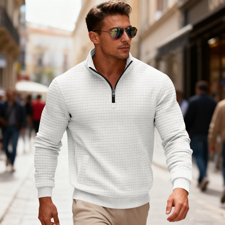 Herren Fleece-Pullover mit hohem Kragen und praktischem Reißverschluss Echoarchiv