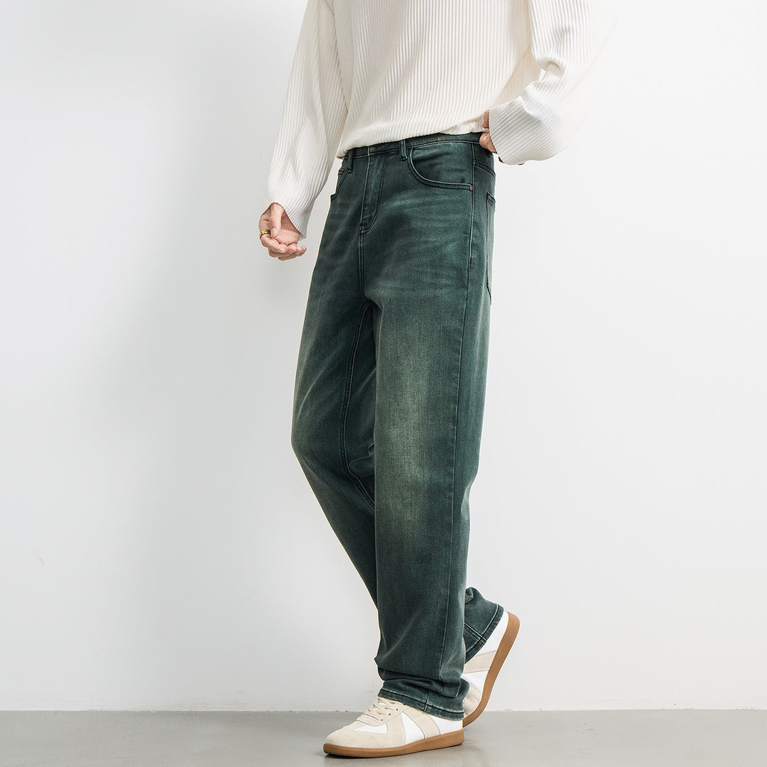 Herren Weite Relaxed‑Straight Denim‑Jeans mit mittlerer Leibhöhe und soften Used‑Effekten Echo Archiv