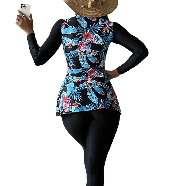 Damen Modischer UV-Schutz-Schwimmanzug mit floralem Muster Echo Archiv