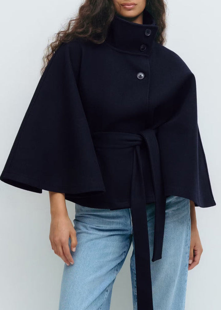 Damen Wickeljacke mit elegantem Stehkragen und weit geschnittenen Ärmeln Echoarchiv