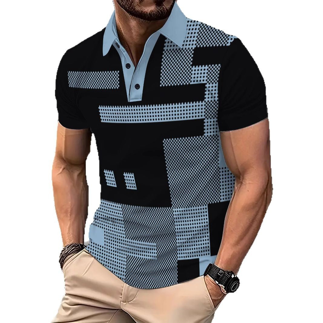 Herren Poloshirt mit modernem grafischen Design und atmungsaktiver Materialstruktur Echoarchiv