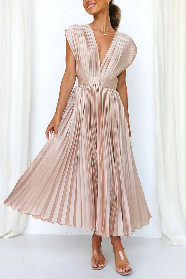 Damen Maxikleid mit Faltenwurf und tiefem V-Ausschnitt Echo Archiv
