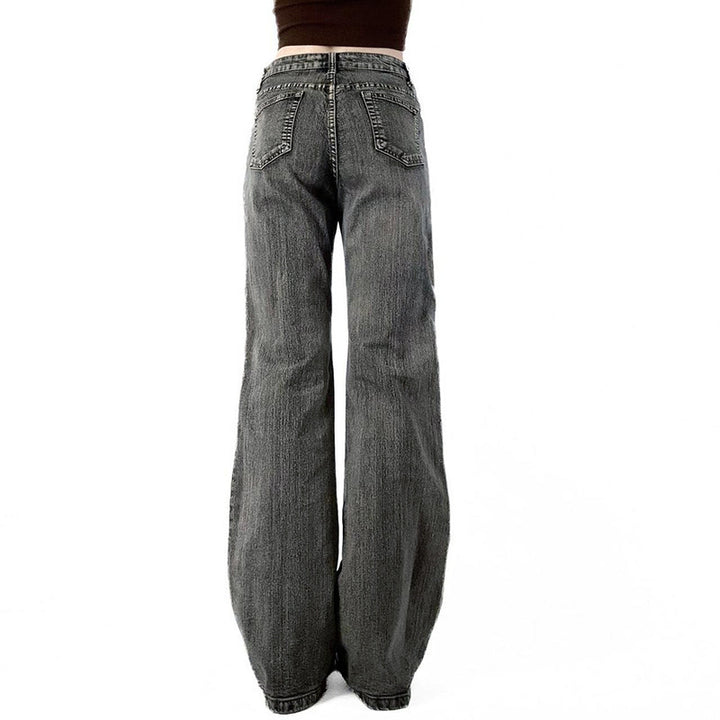 Damen Flared Jeans mit floralem Stickdesign Echo Archiv