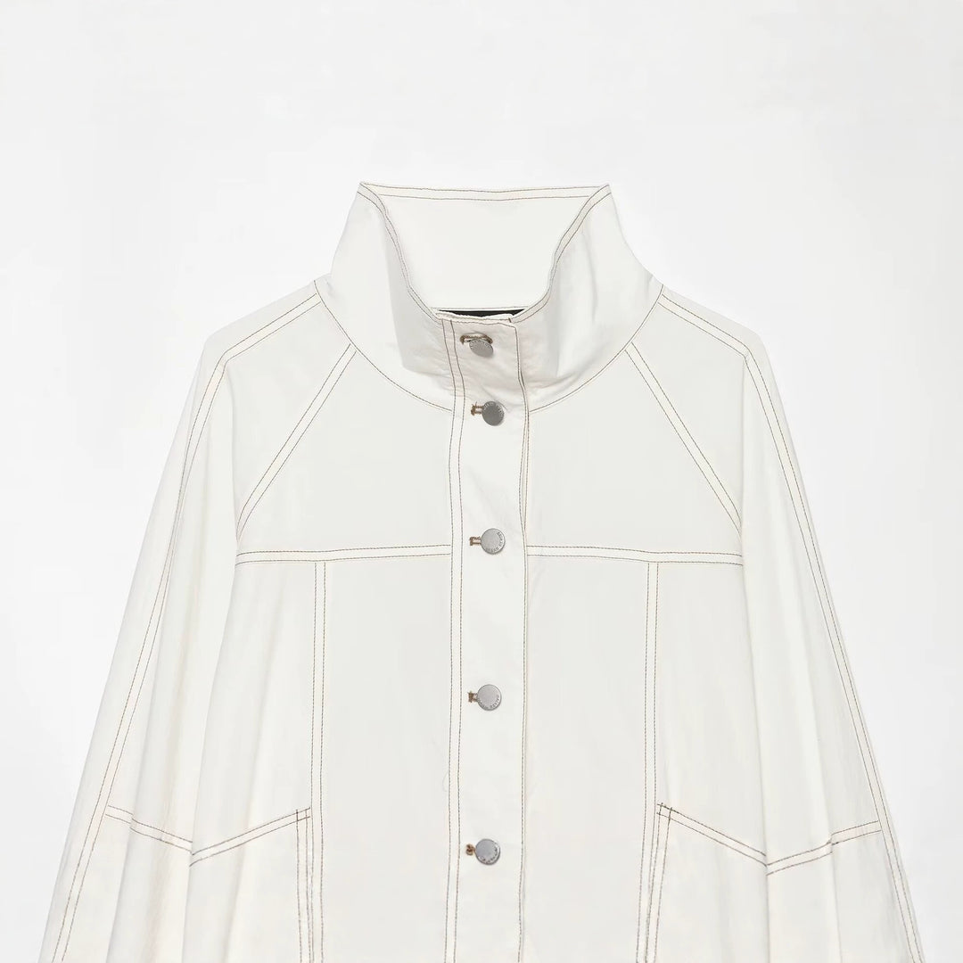 Damen Utility-Übergangsjacke mit Stehkragen und Taillengürtel Echo Archiv